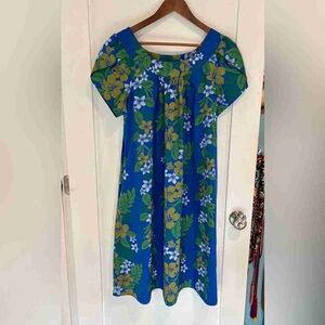 Floral Blue and Green Dress